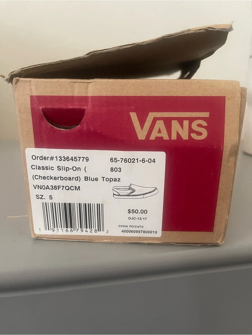 Vans Kids Checkerboard Slip-On Sneakers - Navy & Light Teal